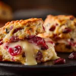 Zesty Cranberry and Orange Scones with a Creamy Twist