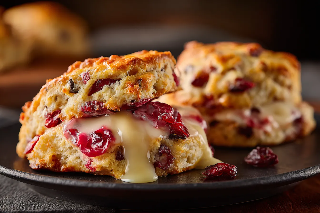 Irresistible Zesty CranberryOrange Scones with Creamy Twist