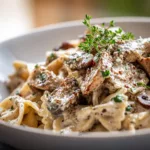 Creamy Turkey Stroganoff is a quick and tasty meal.