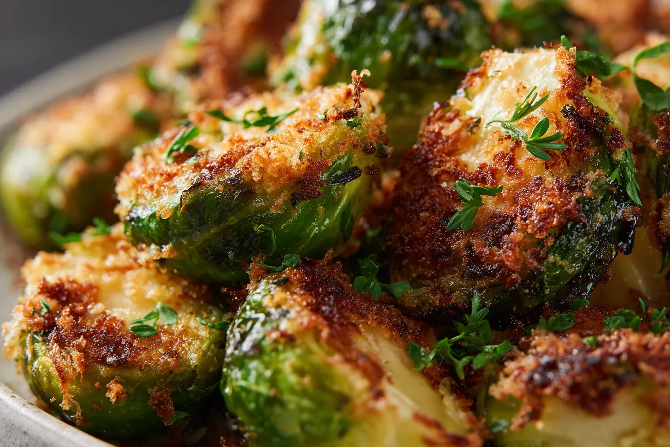 292 crispy parmesan crusted roasted brussels sprouts with fresh herbs 3 693c166fb0545