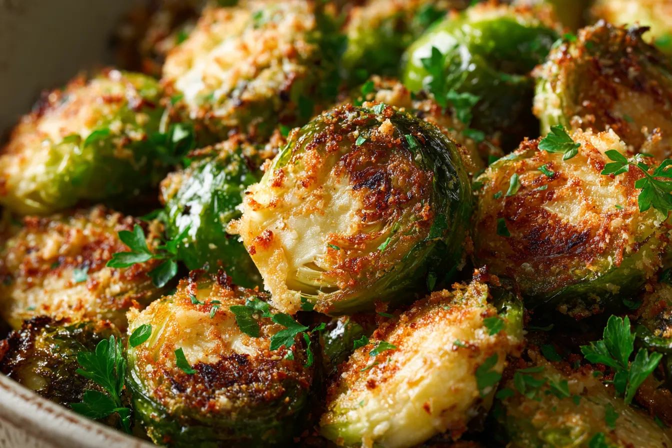 Irresistible Crispy ParmesanRoasted Brussels Sprouts Recipe