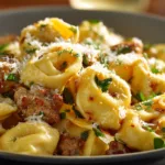 Crockpot Cheese Tortellini and Sausage