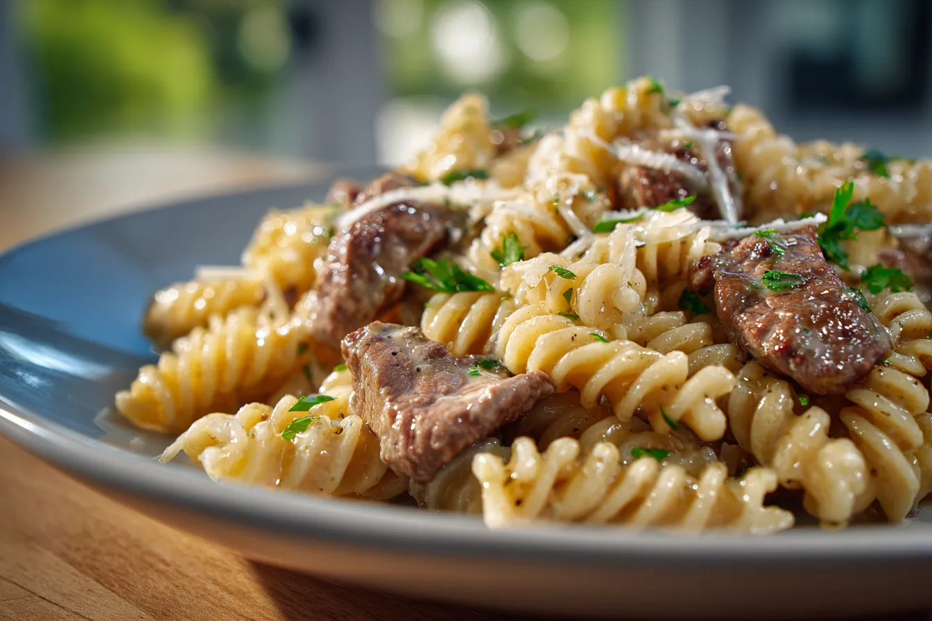 292 easy beef and rotini in garlic parmesan sauce recipe steps 4 694e6851614ab