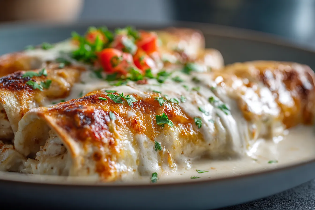 Irresistible Easy Creamy White Chicken Enchiladas Recipe