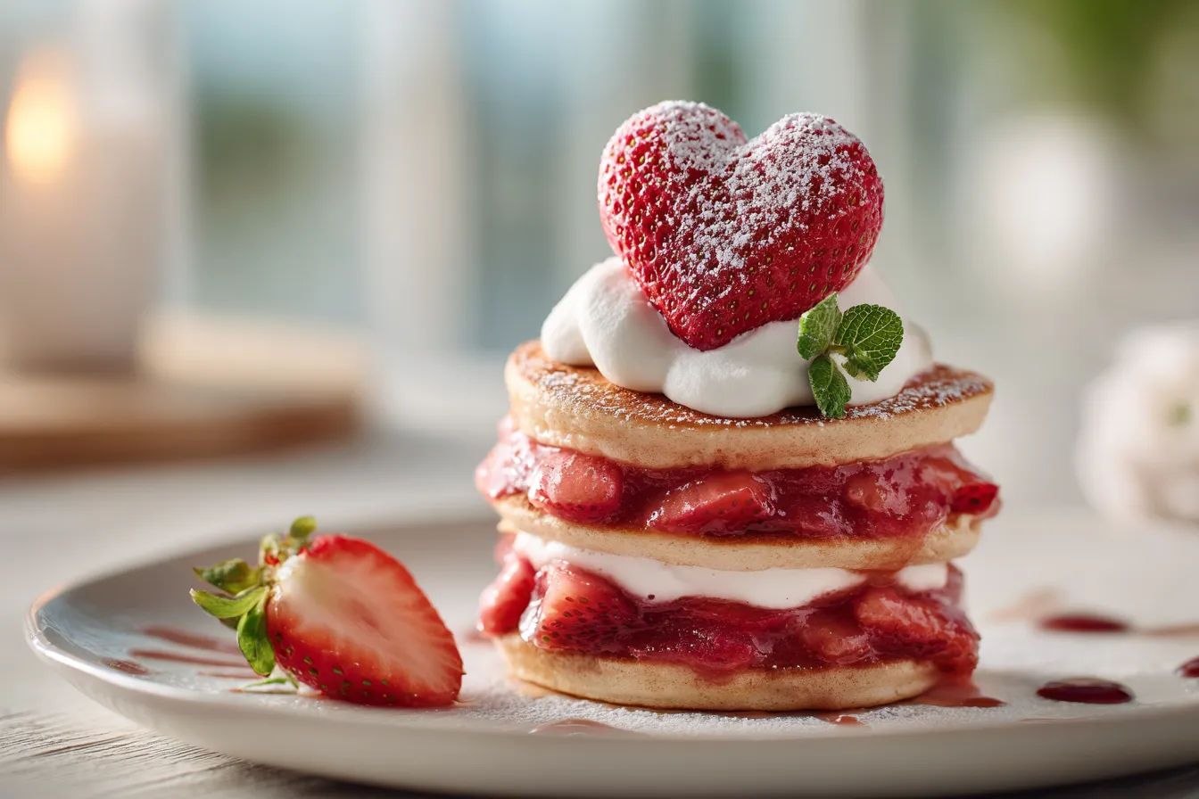 292 fun strawberry heart topped mini pancake stackers 2 6949599b358f3