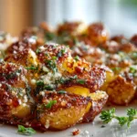 Garlic parmesan Smashed Potatoes