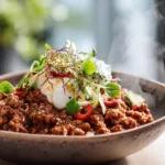 Ground Beef Hot Honey Bowl