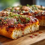 Harissa Sesame Crust Focaccia pizza