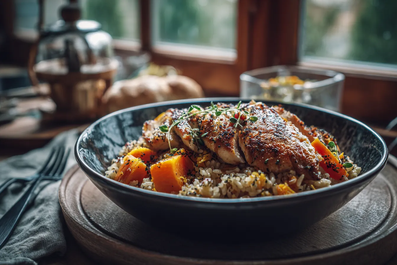 Delicious Healthy Chicken Sweet Potato Rice Bowl Recipe