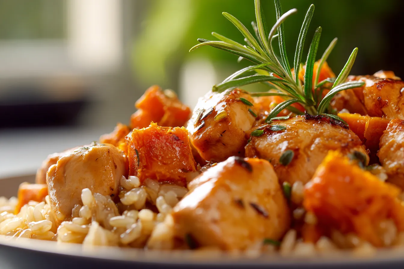Wholesome Healthy Chicken Sweet Potato Rice Bowl Recipe