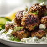 Healthy Greek Turkey Meatballs With Tzatziki
