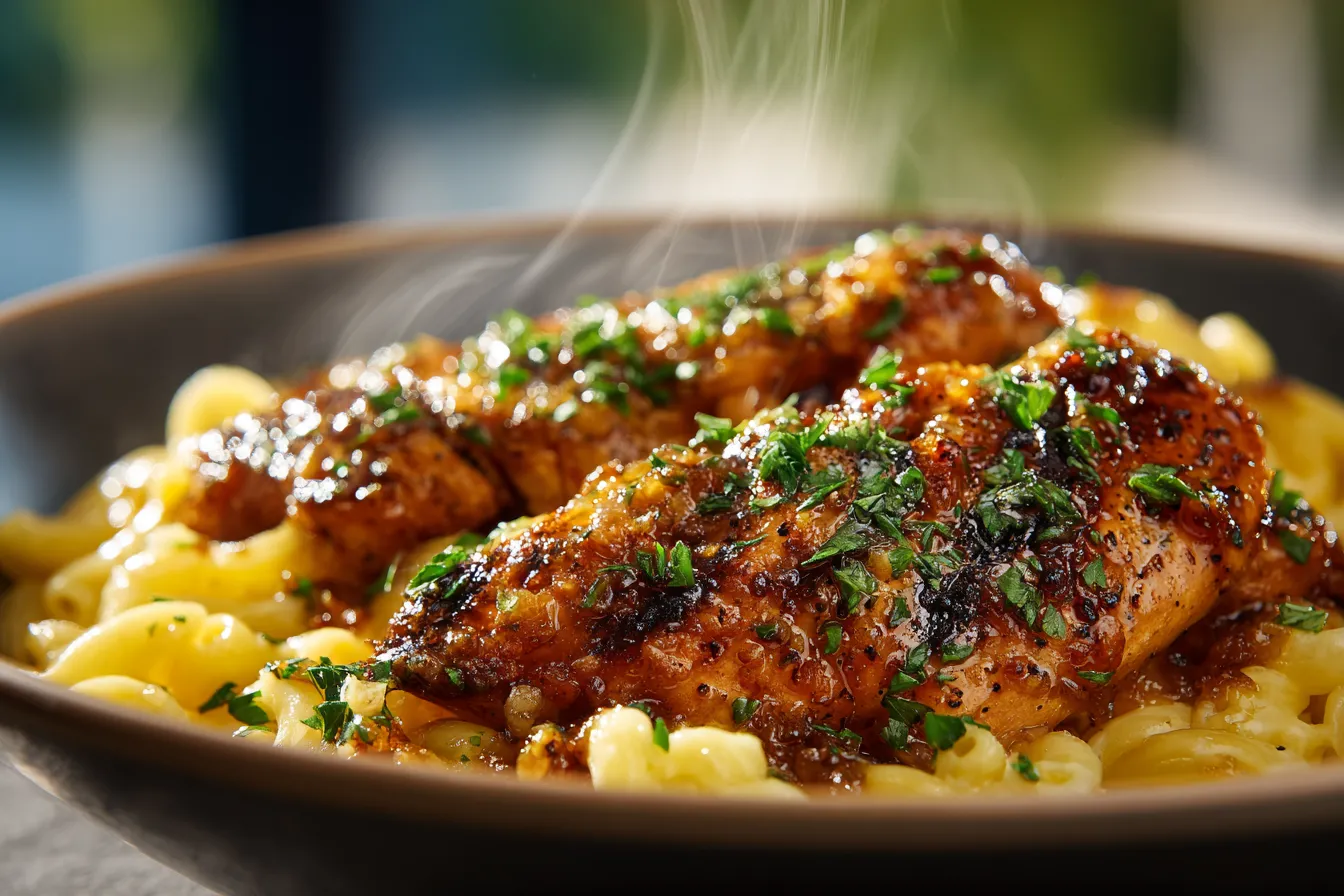 Savory High Protein Honey Garlic Butter Chicken Mac Recipe