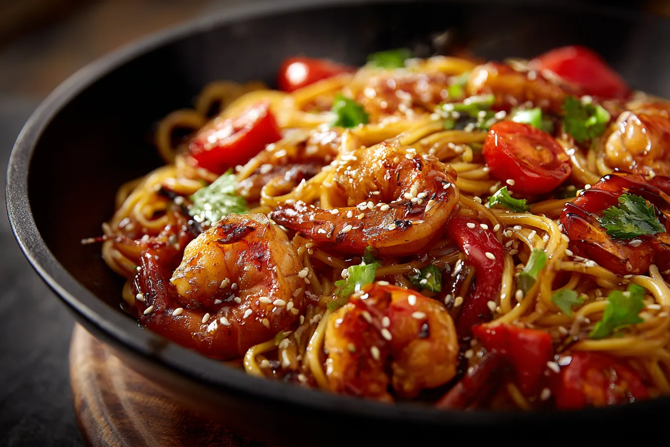 292 high protein shrimp stir fry with noodles quick easy 1 69495f0ccce21