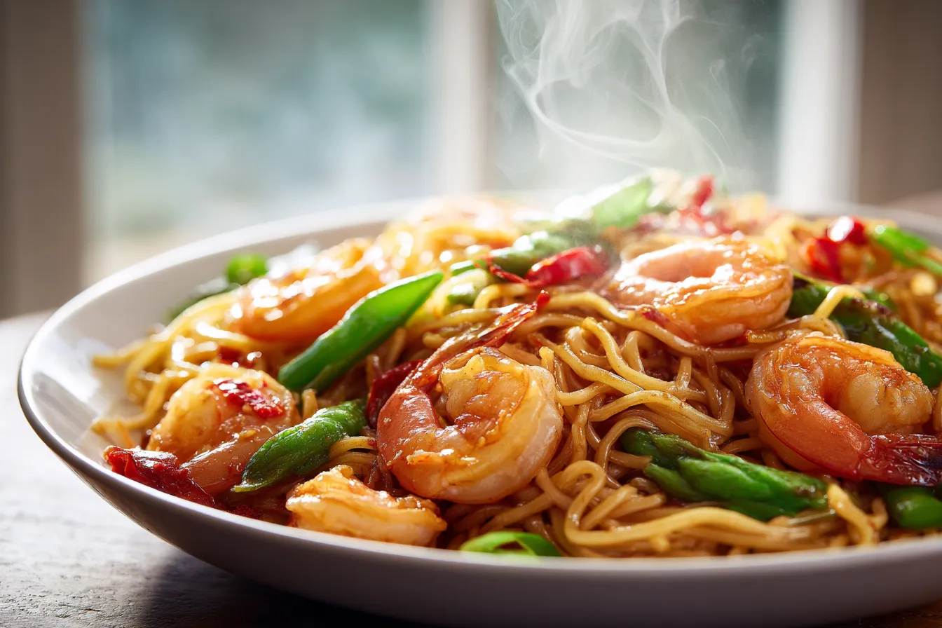 Quick Easy HighProtein Shrimp Stir Fry Noodles Recipe
