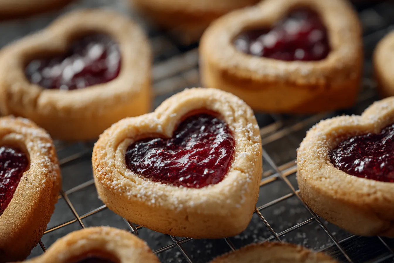 Delectable HeartShaped Thumbprint Cookies for Valentines Day
