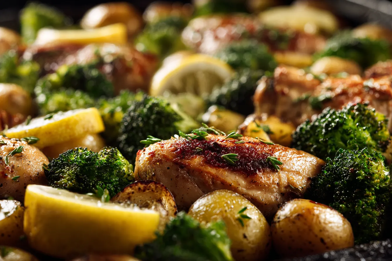 292 lemon garlic chicken sheet pan with potatoes broccoli or marinade 3 69532cecd9551
