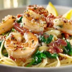 Lemon Garlic Shrimp Pasta With Spinach