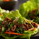 Savory Ground Beef Lettuce Wraps with Asian Inspired Flavors