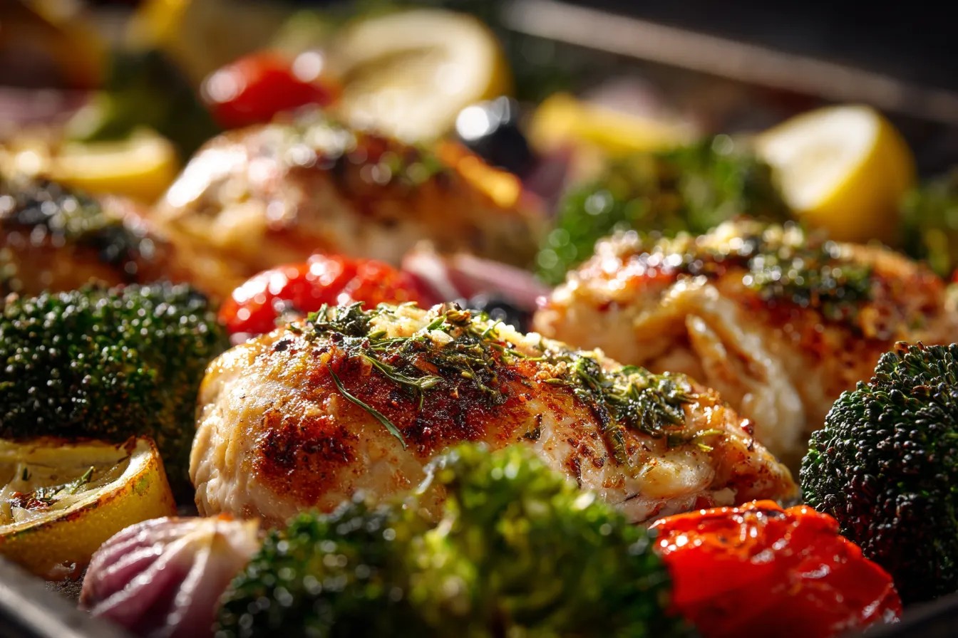 Savory Sheet Pan Garlic Butter Chicken Veggies Delight