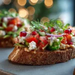Simple Christmas Bruschetta Wreath