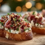 Simple Christmas Bruschetta Wreath