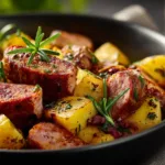 Tasty Smoked Sausage and Potatoes Skillet