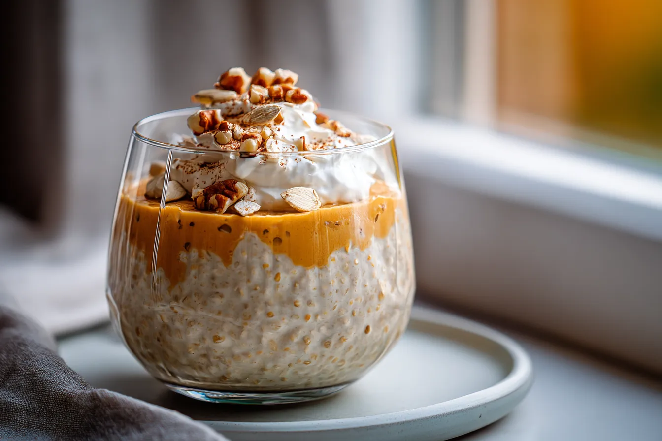 Delicious Pumpkin Cheesecake Oats Falls Best Overnight Treat
