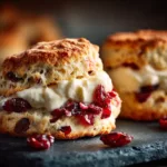 Zesty Cranberry and Orange Scones with a Creamy Twist