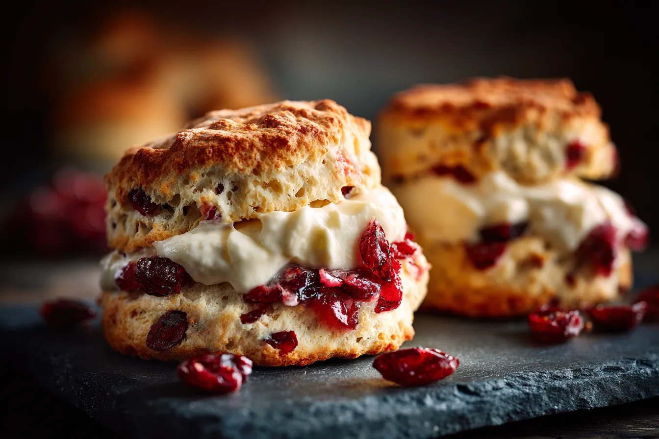 Irresistible Zesty Cranberry Orange Scones with Creamy Twist
