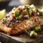 Baked Cilantro Lime Salmon with Avocado Salsa