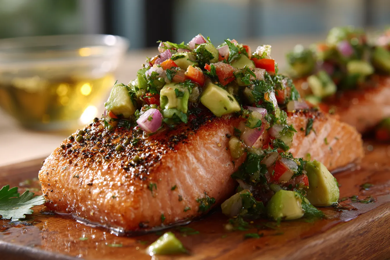 292 baked cilantro lime salmon with avocado salsa 4 696d6e99200db