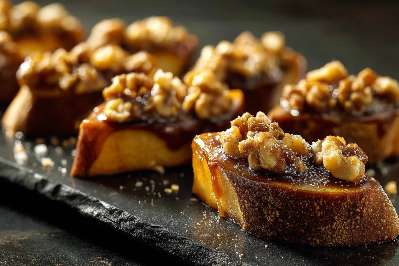 Irresistible Caramel Apple Slices with Crunchy Walnuts Delight