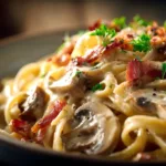 Creamy Bacon Mushroom Pasta