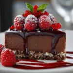 Creamy Dark Chocolate Raspberry Cheesecake