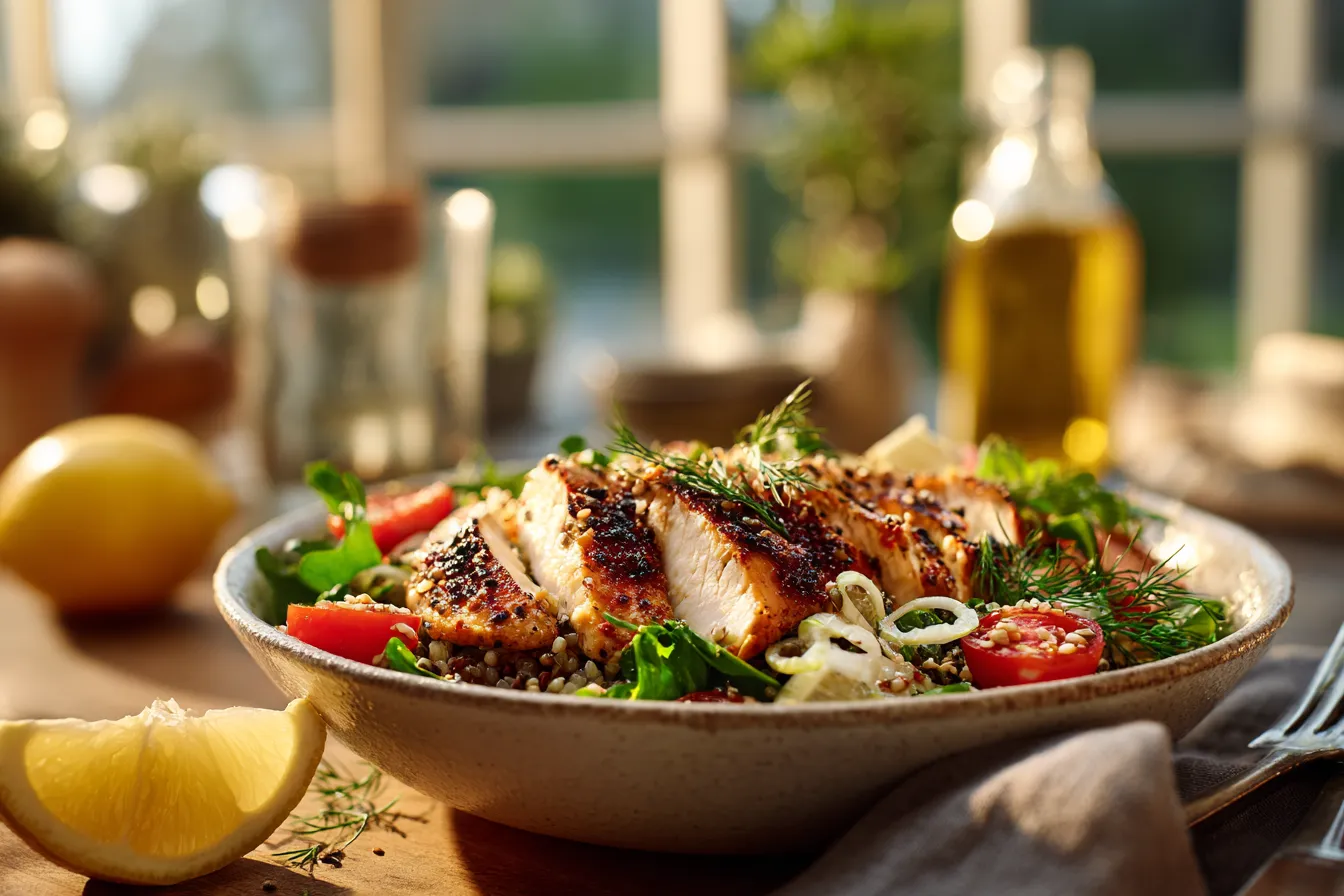 Ultimate Easy Lemon-Dill Chicken Bowls: Quick Mediterranean Delight
