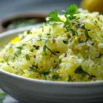 fresh and zesty flavors of my favorite Lemon Coriander Soya Rice!