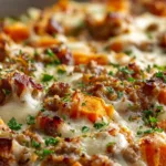 Healthy Ground Turkey Sweet Potato Bake