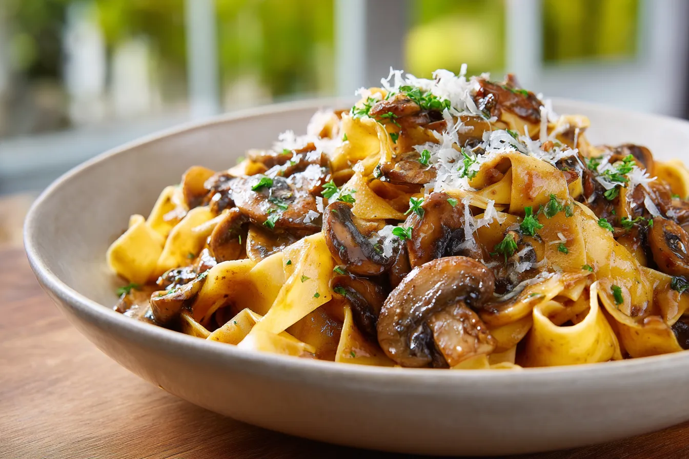 Savor Hearty Pappardelle with Bold Portobello Mushroom Sauce