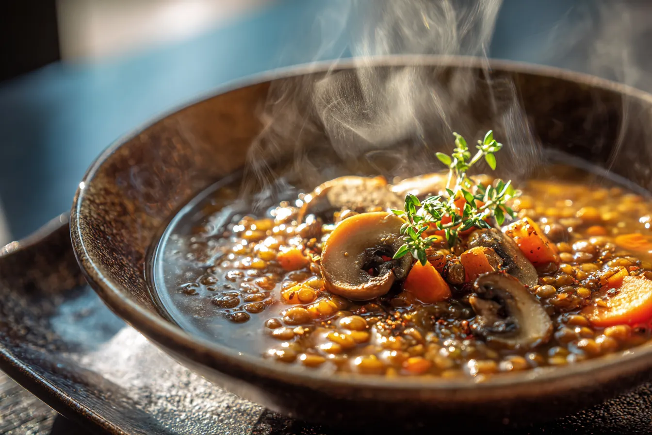 Savory Hearty Vegan Lentil Mushroom Stew Recipe for Comfort