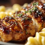 High Protein Honey Garlic Butter Chicken with Mac & Cheese