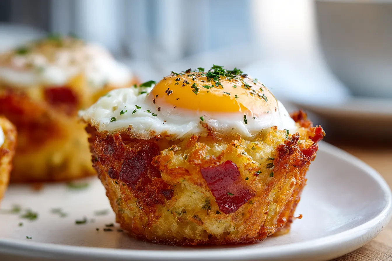 Irresistible Loaded Bacon & Egg Hash Brown Muffins Recipe