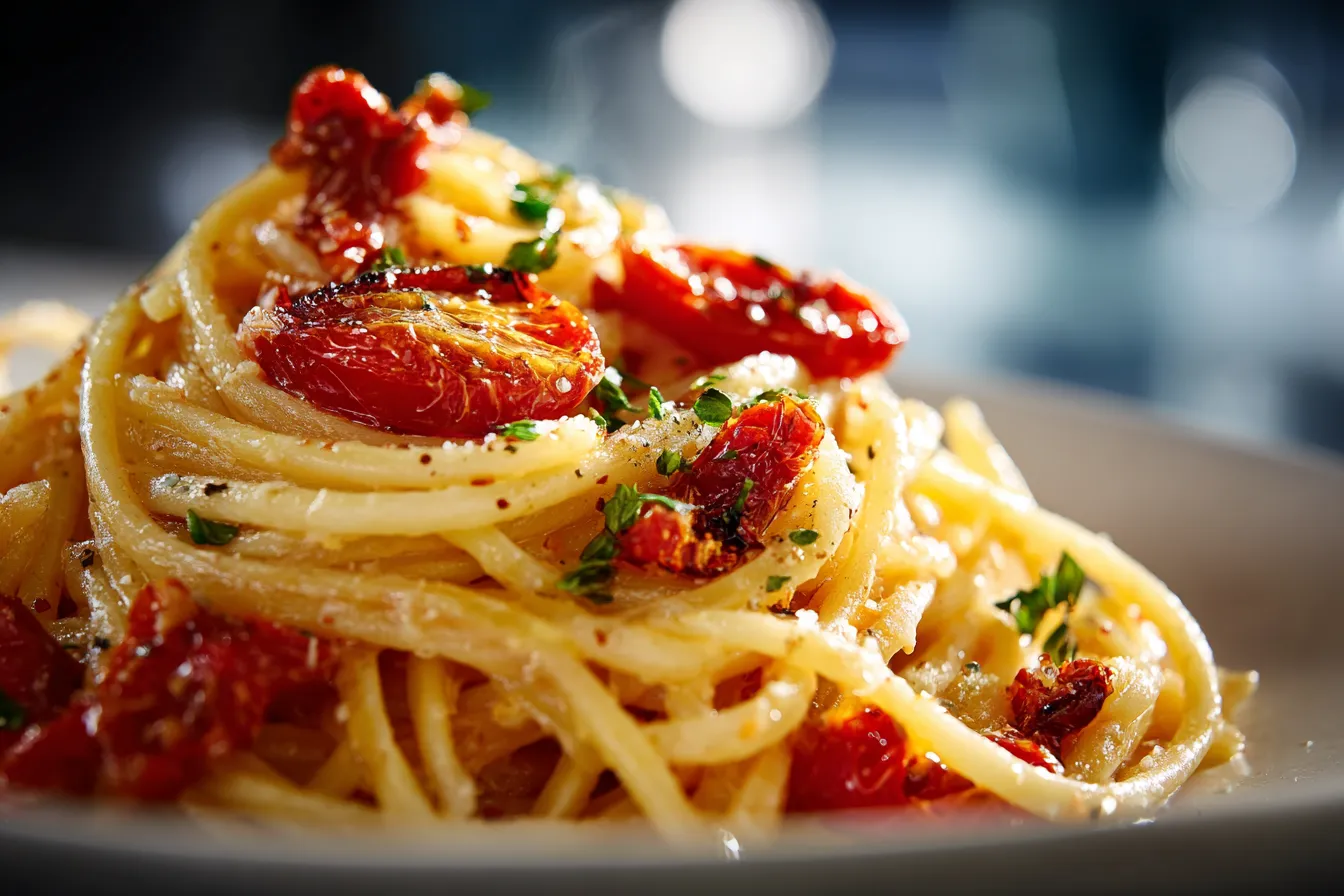 Savor Exquisite Pasta with Sun-Kissed Tomatoes: Quick & Easy!