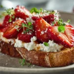 Roasted Strawberry Whipped Ricotta Toast