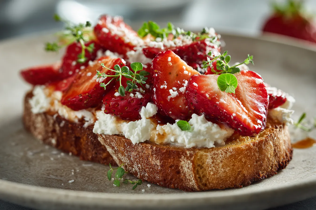 Delicious Roasted Strawberry Whipped Ricotta Toast Recipe – Easy!