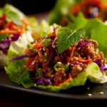 Savory Ground Beef Lettuce Wraps with Asian Inspired Flavors