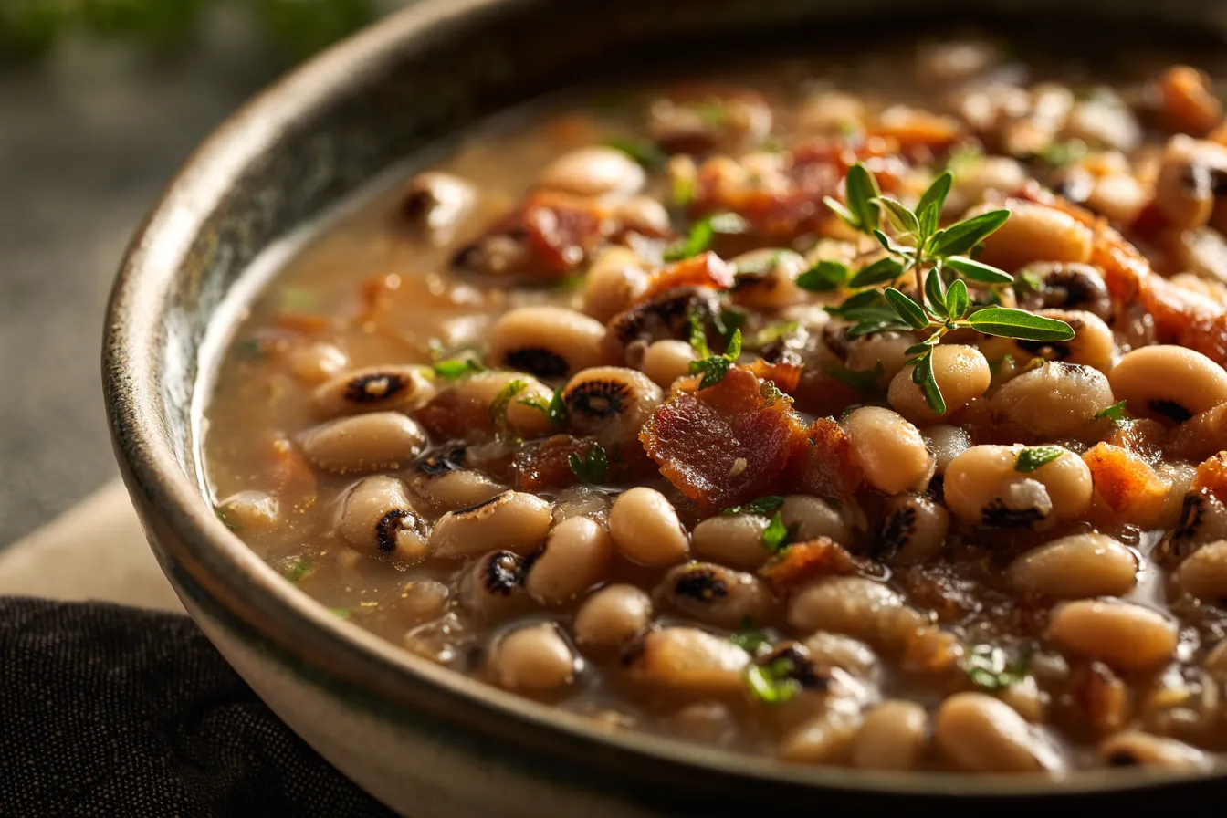 Savory Southern Slow Cooker Black-Eyed Peas Recipe with Bacon