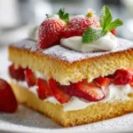 Strawberries and cream sponge cake