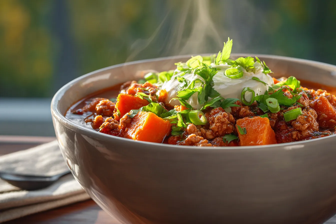 292 sweet potato turkey chili healthy dinner recipe no beans 1 695b85f03ad90