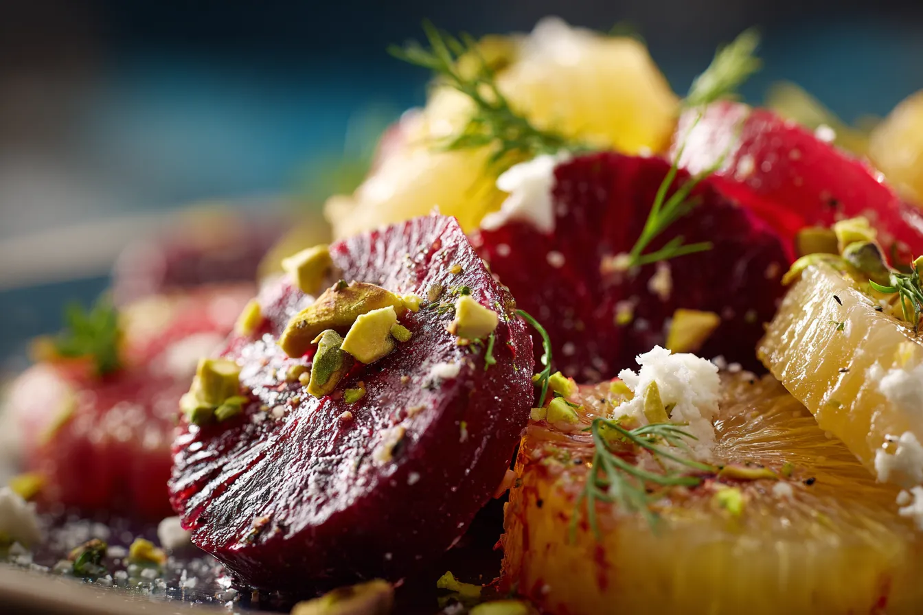 Vibrant Winter Citrus Beet & Ricotta Salad with Crunchy Pistachios