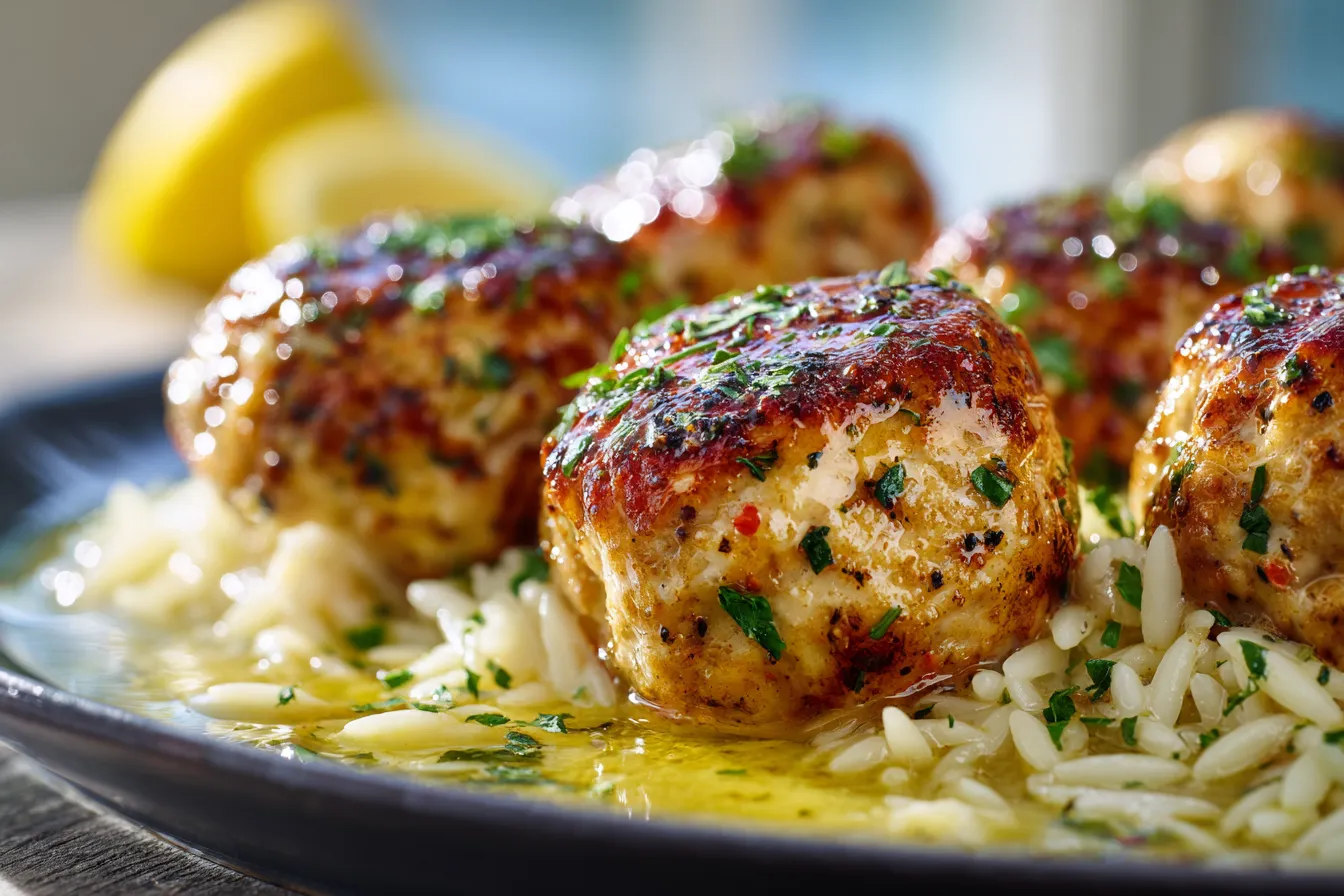 292 baked chicken meatballs with lemon orzo for busy weeks 1 6993939786962